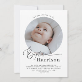 ラウンドフォトバプテスマ招待状 招待状