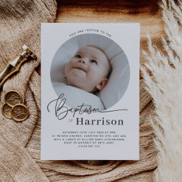 ラウンドフォトバプテスマ招待状 招待状