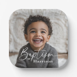 ラウンドフォトバプテスマ ペーパープレート