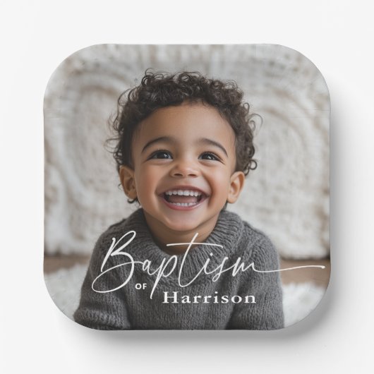 ラウンドフォトバプテスマ ペーパープレート (正面)