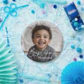 ラウンドフォトバプテスマ ペーパープレート (パーティー)