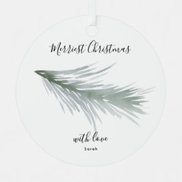 ラウンドフォトパインリースクリスマス メタルオーナメント