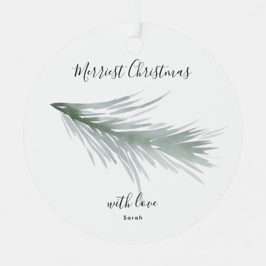 ラウンドフォトパインリースクリスマス メタルオーナメント (正面)