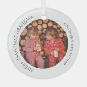 ラウンドフォトパーソナライズされたクリスマス ガラスオーナメント (正面)