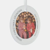 ラウンドフォトパーソナライズされたクリスマス ガラスオーナメント (正面右)