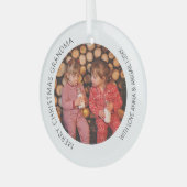 ラウンドフォトパーソナライズされたクリスマス ガラスオーナメント (正面左)