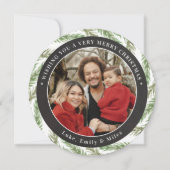 ラウンドフォトホリデーカードとフェスティバルグリーンリー (正面)