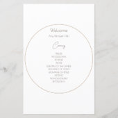 ラウンドフォトミニマリスト結婚式プログラム (裏面)