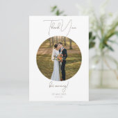 ラウンドフォトミニマル日付を保存 サンキューカード (スタンド正面)