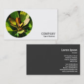 ラウンドフォト – カラフルサンライト葉付きの 名刺 (正面/裏面)