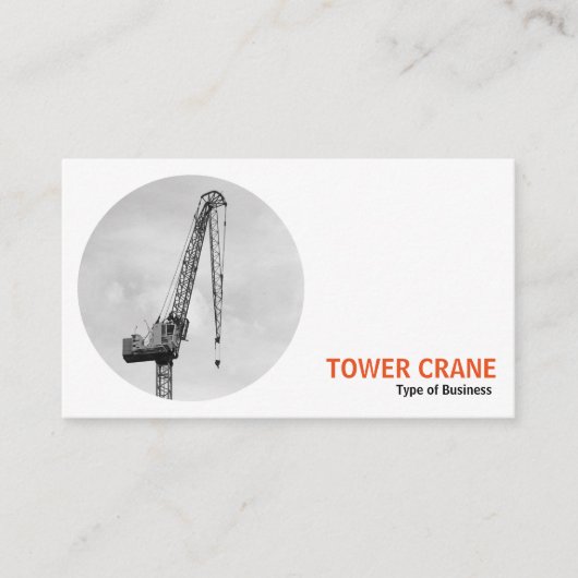 ラウンドフォト – タワークレーンB&W 名刺 (正面)