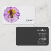 ラウンドフォト – Honey Bee on a Michaelmasデイジー 名刺 (正面/裏面)