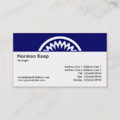 ラウンドフラワー – 深いネイビーブルー 名刺 (裏面)