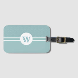 ラウンドフレームカスタマイズ可能なモノグラムのライトブルーフローラ ラゲッジタグ