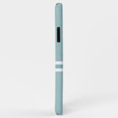 ラウンドフレームカスタマイズ可能なモノグラムのライトブルーフローラ Case-Mate iPhoneケース (裏面/右)