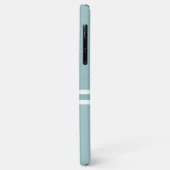 ラウンドフレームカスタマイズ可能なモノグラムのライトブルーフローラ Case-Mate iPhoneケース (裏面/左)