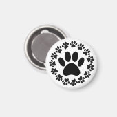 ラウンドフレームドッグポープリントパターン マグネット (正面/裏面)