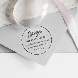 ラウンドフレームボー名前をカスタムする&差出人住所 ラバースタンプ