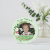 ラウンドフローラエレガンスフォトクリスマス シーズンカード (スタンド正面)