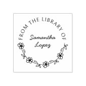 ラウンドフローラスクリプトライブラリブック ラバースタンプ (インプリント)