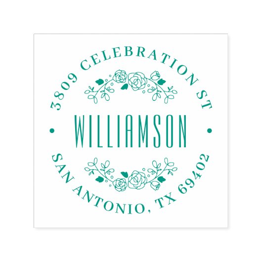 ラウンドフローラファミリ名差出人住所 セルフインキングスタンプ (デザイン)