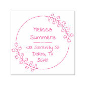 ラウンドフローラリース花アドレス2 セルフインキングスタンプ (デザイン)