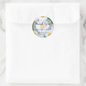 ラウンドフローラ結婚式用シールホワイトデイジー ラウンドシール (バッグ)