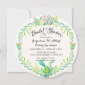 ラウンドブライダルデザートカクティウォーター素朴カラー 招待状 (正面)