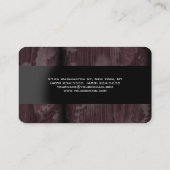 ラウンドブラウンウッドブラックモダンスタイルミニマリスト 名刺 (裏面)