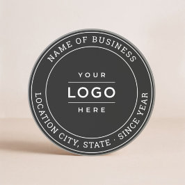 ラウンドブラックカスタムビジネスロゴブランド コースター
