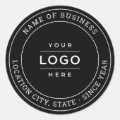 ラウンドブラックカスタムビジネスロゴブランド ラウンドシール (正面)