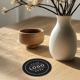 ラウンドブラックカスタムビジネスロゴブランド ラウンドペーパーコースター