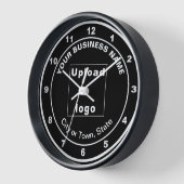 ラウンドブラック木製フレーム時計のビジネスブランド 壁時計 (傾斜)