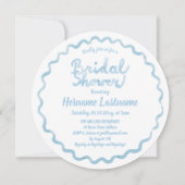 ラウンドブルーお洒落フレーム2ブライダルシャワー招待状 シーズンカード (正面)