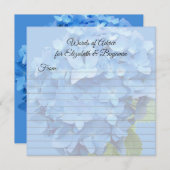 ラウンドブルーアジサイ空白のアドバイスウェディングカード アドバイスカード (正面/裏面)