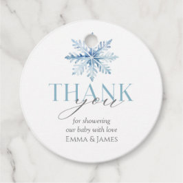 ラウンドブルースノーフレークホリデーギフトラベル フェイバータグ