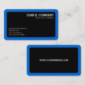 ラウンドブルー縁どブラックミニマルプロフェッショナル 名刺 (正面/裏面)