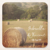 ラウンドヘイベレスファームズ結婚スクエア紙コースター スクエアペーパーコースター (正面)