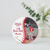 ラウンドベースボールゲームをテーマにした子供とティーンの誕生日パーティー サンキューカード (スタンド正面)