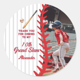 ラウンドベースボールゲームをテーマにした子10代のどもの誕生日パーティー ラウンドシール