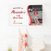 ラウンドベースボールゲームをテーマにした子10代のどもの誕生日パーティー 横断幕 (インサイチュ)