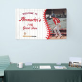 ラウンドベースボールゲームをテーマにした子10代のどもの誕生日パーティー 横断幕 (トレードショー)