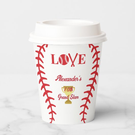 ラウンドベースボールゲームをテーマにした子10代のどもの誕生日パーティー 紙コップ (裏面)