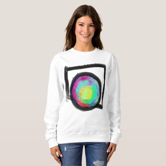 ラウンドペグインザスクエアホールアート抽象芸術へ衣服 スウェットシャツ (正面フル)