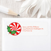 ラウンドペパーミントキャンディホリースプリグパーソナライズされた ラベル (インサイチュ)