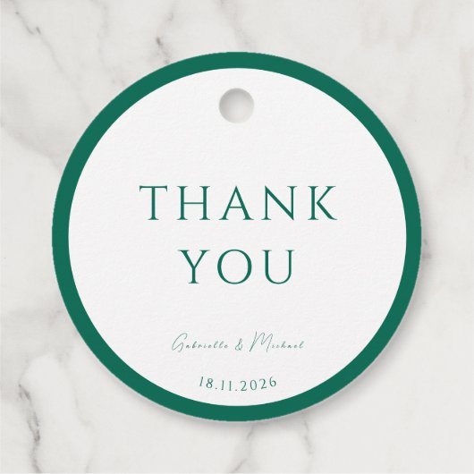 ラウンドホワイトとエメラルドグリーンありがとう フェイバータグ (裏面)