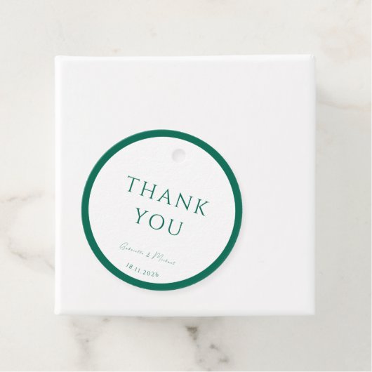 ラウンドホワイトとエメラルドグリーンありがとう フェイバータグ (インサイチュ)