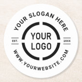 ラウンドホワイトカスタムロゴのブランドプロモーション ラウンドペーパーコースター (正面)