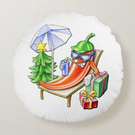 ラウンドホワイトクリおもしろいスマスチリスケッチ ラウンドクッション