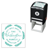 ラウンドボタニカルリースファミリーネーム差出人住所 セルフインキングスタンプ (インサイチュ)